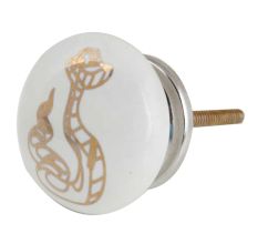 Golden Snake Pattern Ceramic Cabinet Knobs